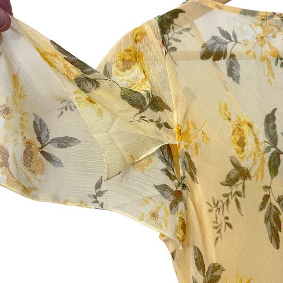 Abercrombie & Fitch Yellow Floral Maxi Dress Medium - Picture 13 of 13